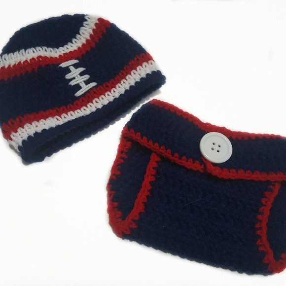 patriots crochet hat